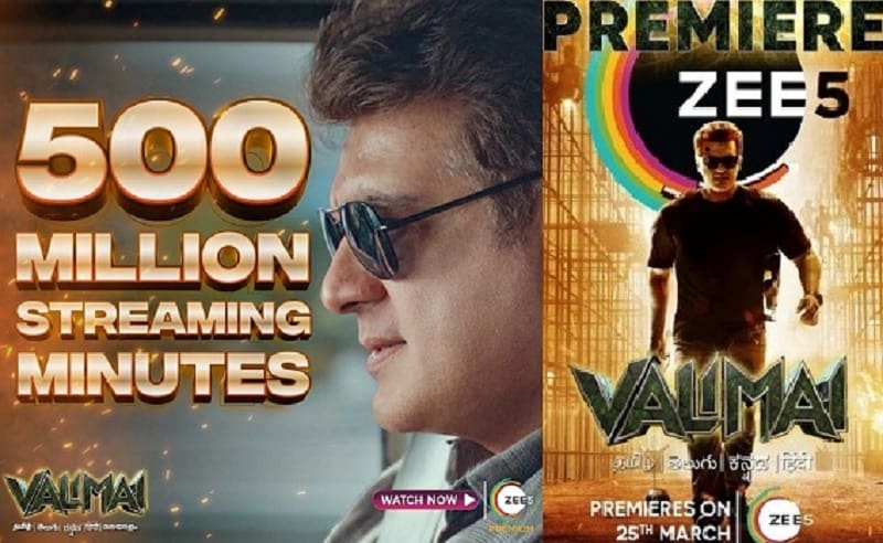 Valimai Movie Record in Zee5 Update