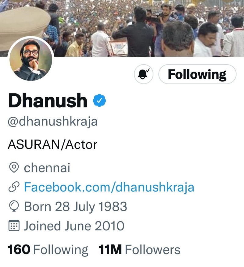 actor dhanush took the first place viral update